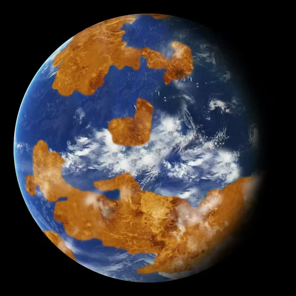 По данным климатической модели NASA, в далёком прошлом Венера могла быть довольно похожа на Землю. Изображение предоставлено NASA