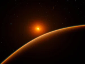 На иллюстрации — планета LHS 1140 b и её звезда. Изображение предоставлено ESO/spaceengine.org
