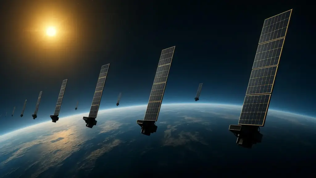 Тысячи спутников Starlink помогли учёным составить новую карту верхних слоёв атмосферы на высоте сотен километров над Землёй. Изображение предоставлено Shutterstock