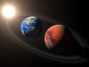 Земля и Марс, в гравитационном танце. Источник: FLuX Pro/oceanolog.ru CC-BY-SA 4.0