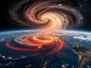 Футуристическое изображение Эль-Ниньо. Изображение: Flux.2.Pro oceanolog.ru, CC-BY-SA 4.0